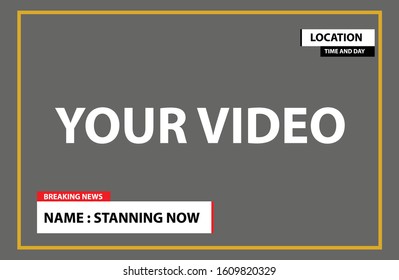 Graphics title for video name time location