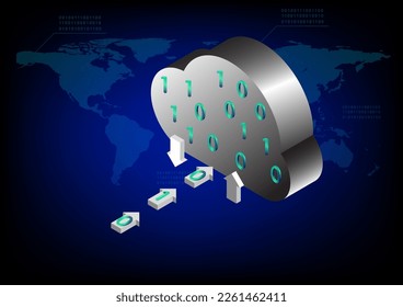 graphics vector Cloud computing concept data transfer cloud symbol for a network connections data online 