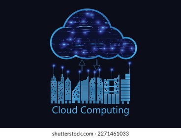 graphics vector Cloud computing concept data transfer cloud symbol for a network connections data online 