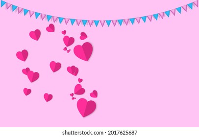 graphics vector design card for valentine day with symbol heart concept happy valentine day copy space for text
