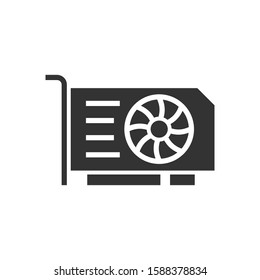 Graphics video card black icon on white background