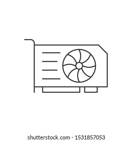 Graphics video card linear icon on white background