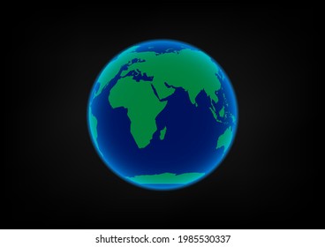 graphics world map on grey color background vector illustration
