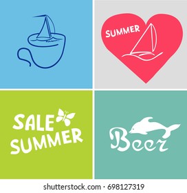 Graphics for your signboard or logo. Set.