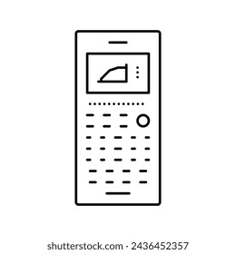 graphing calculator line icon vector. graphing calculator sign. isolated contour symbol black illustration