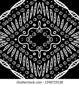 Graphite African Textile Trendy Vector Seamless Pattern. Ornament Bohemian Illustration. Black Drawn Navajo Texture. Fashion Fabric White Pattern. Smoke Peru Zigzag Design.