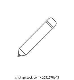 Graphite pencil with eraser. Outline. Vector icon.