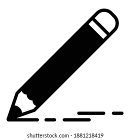 Graphite Pencil Flat Icon Isolated On White Background
