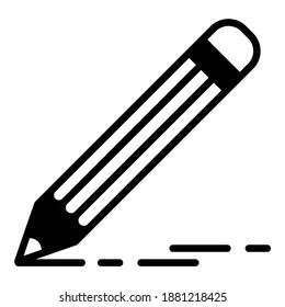 Graphite Pencil Flat Icon Isolated On White Background
