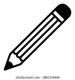 Graphite Pencil Flat Icon Isolated On White Background