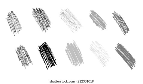 Graphite scrawl set vector