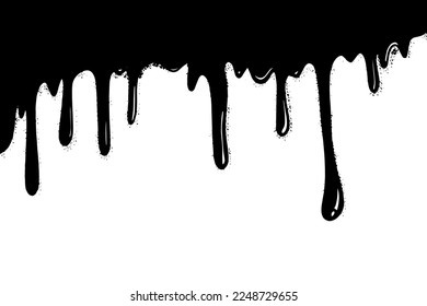 Graphite spray painted lines and grunge dots isolated on a white background