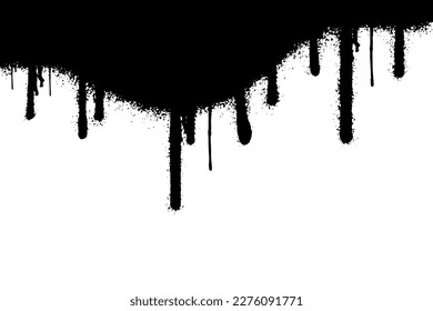 Graphite spray painted lines and grunge dots isolated on a white background