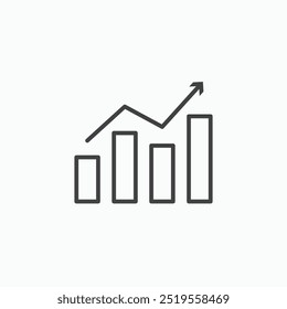 Graphline in Thin line black color. flat simple vector symbols illustration.