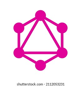 GraphQL symbol, emblem of open-source data query and manipulation language for APIs, and a runtime for fulfilling queries with existing data.