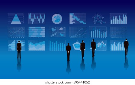 Graphs and businessmen