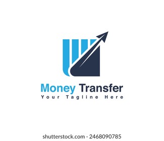 Graphs chart  with arrow.  Business and finance logo icon. Money transfer and money exchange logo Symbol.