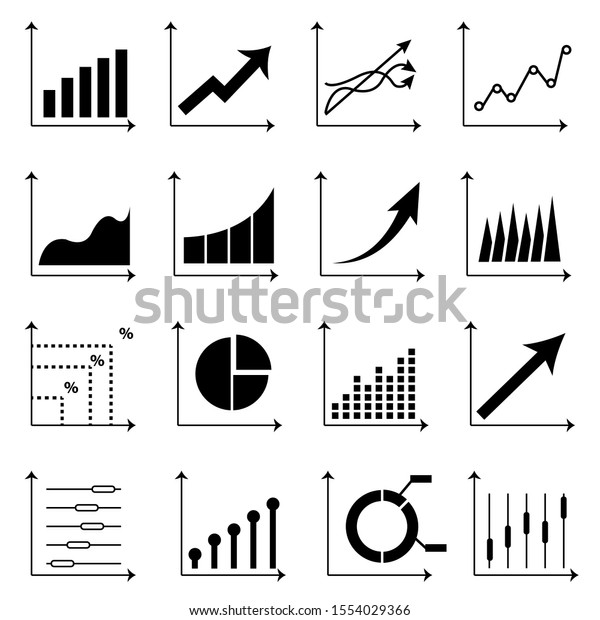 Graphs Charts Black On White Background Stock Vector (Royalty Free