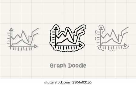 Symbole für Grafiken und Diagramme, handgezeichnet festlegen. Vektorgrafik
