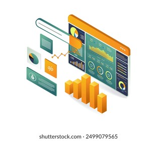 Graphs and charts on a computer screen for data analysis