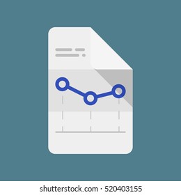 Graphs, charts on paper. Vector icon. Indigo
