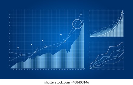 Graphs and charts set.