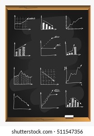 Graphs and charts set. Statistic and data, information info-graphic, vector illustration