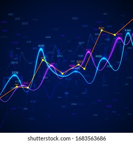 Graphs and charts statistic data. Financial report and economic diagrams. Business charts and graphs infographic elements. Vector illustration