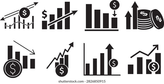 Graphs and charts templates. Big set business infographics. Statistic and data, information, economy. Financial chart. Vector illustration png