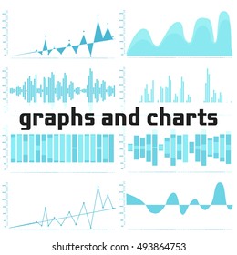 Graphs and charts. Vector illustration.