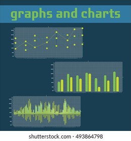 Graphs and charts. Vector illustration.
