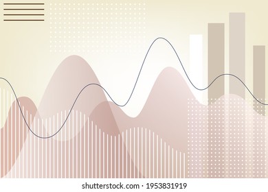 Graphs, diagrams, parabolas, geometric shapes Pink black on a gray background vector gradient. illustration in abstract style. Modern concept for presentation, background interface, advertising, text