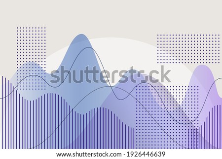 Graphs, diagrams, parabolas, geometric shapes on Blue green gradient vector background illustration in abstract style. Modern concept for presentation, background for your interface, advertising, text