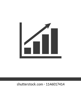 Graphs flat icon growth increase balanced trendy style vector image