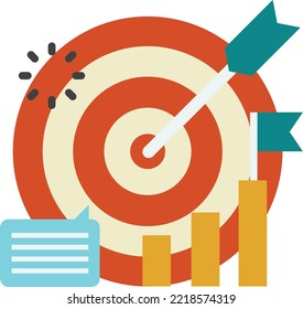 Graphs and goals illustration in minimal style isolated on background