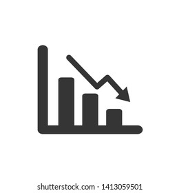 Graphs, graphics, illustrations, finance and unsuccessful investments. Icons - vector