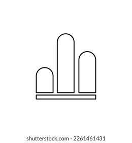 icono de gráficos en un fondo blanco, ilustración vectorial