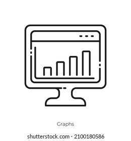 Graphs icon. Outline style icon design isolated on white background