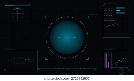 Gráficos e indicadores muestran los resultados del análisis en una configuración tecnológica. Los puntos de datos son visibles en la pantalla junto con varias métricas y Elementos visuales.