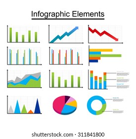 Graphs infographic elements. 