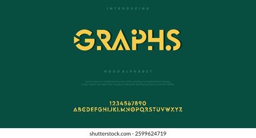 GRAPHS Modern abstract digital alphabet font. Minimal technology typography, Creative urban sport fashion futuristic font and with numbers. vector illustration