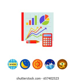 Graphs on Board as Statistics Concept Icon