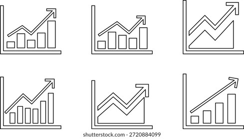 Gráficos que muestran varias tendencias Vector, trazo editable. EPS-10.