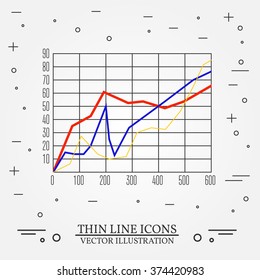 graphs thin line design pen icon drawing image art graphic