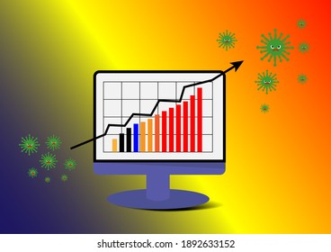 Graphs.2,showing higher spread,everywhere in the world,statistics and defense data,vector-based images.