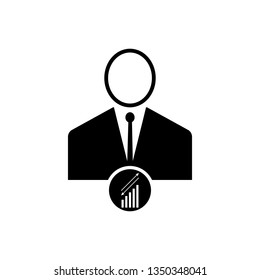 Graph,user on white background,service icon,symbol and vector,Can be used for web, print and mobile