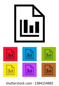 Grapic Data Icon With Different Color Background