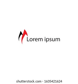 grapic vector design logo letter m or mountain logo in red and black isolated with white background