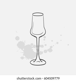 grappa glass vector sketch icon