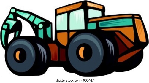 Grapple Skidder.Vector illustration